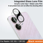 IMAK hærdet glas-kameralinsefilm + linsebeskyttelse til Xiaomi Redmi 13C 5G / Redmi 13R 5G / Poco M6 5G (sort version)