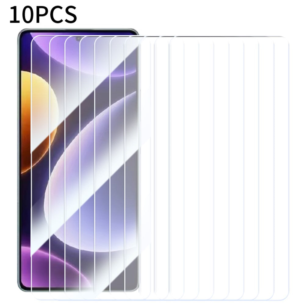RURIHAI 10 st. för Xiaomi Poco F6 Pro 5G / K70 5G / K70 Pro 5G skärmskydd 2.5D HD klar hög aluminium-kiselglasfilm
