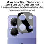 IMAK For Xiaomi Redmi Note 13 Pro 4G / Poco M6 Pro 4G Integrated Camera Lens Protector Tempered Glass +Acrylic Lens Cap (Black Version)