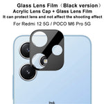 IMAK For Xiaomi Redmi 12 5G (Global) / Note 12R 5G / Poco M6 Pro 5G Camera Lens Protector+Acrylic Lens Cap (Black Version)