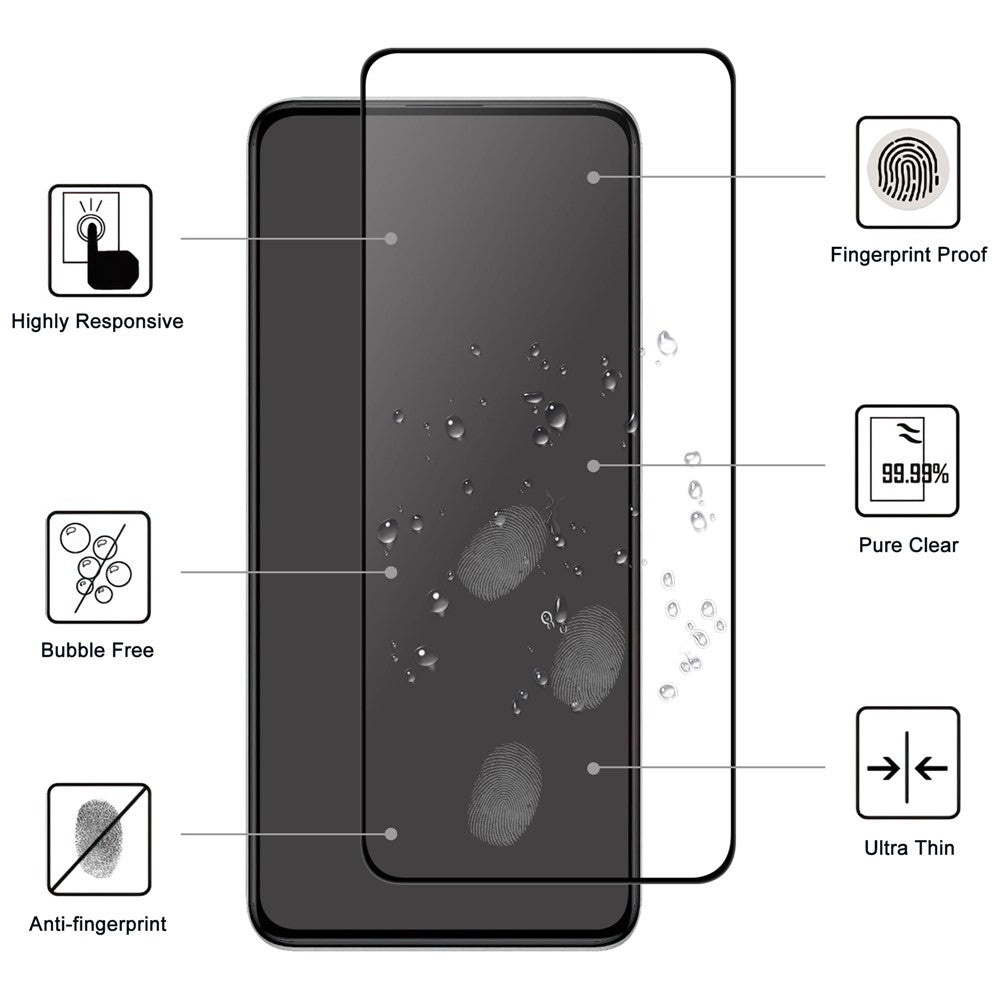 For Xiaomi Poco F6 Pro 5G / K70 5G / K70 Pro 5G Full Screen Protector Black Edge AGC Glass Full Glue HD Clear Film