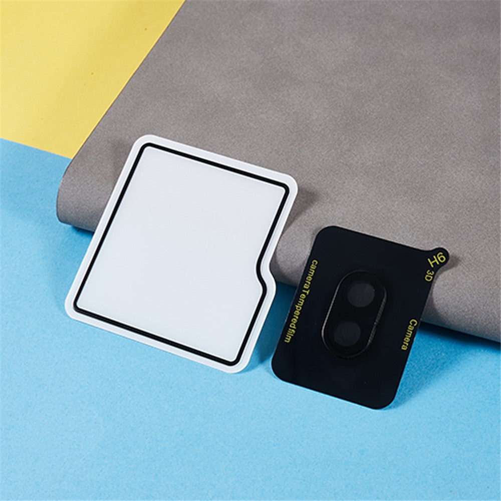 Til Samsung Galaxy Z Flip6 5G Hærdet glasfilm sæt kameralinsebeskytter + lille skærmbeskytter