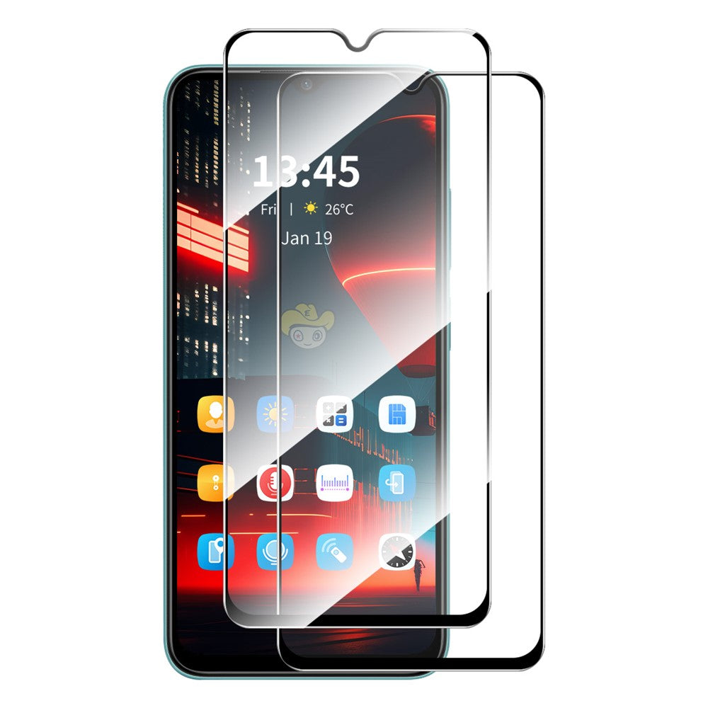 ENKAY HAT PRINCE 2Pcs for Oppo A57 4G / A57 (2022) 5G Screen Protector High Aluminium-silicon Glass Silk Printing Film