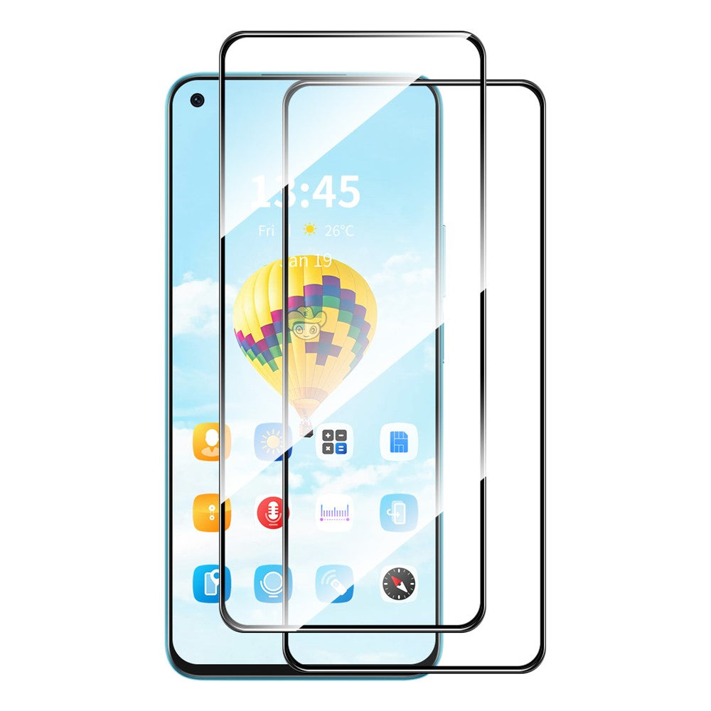 ENKAY HAT PRINCE 2Pcs for Oppo Reno7 Pro 5G Silk Printing Film High Aluminium-silicon Glass Screen Protector