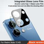 IMAK For Xiaomi Redmi Note 13 4G Camera Lens Protector Integrated Tempered Glass+Acrylic Lens Cap (Black Version)
