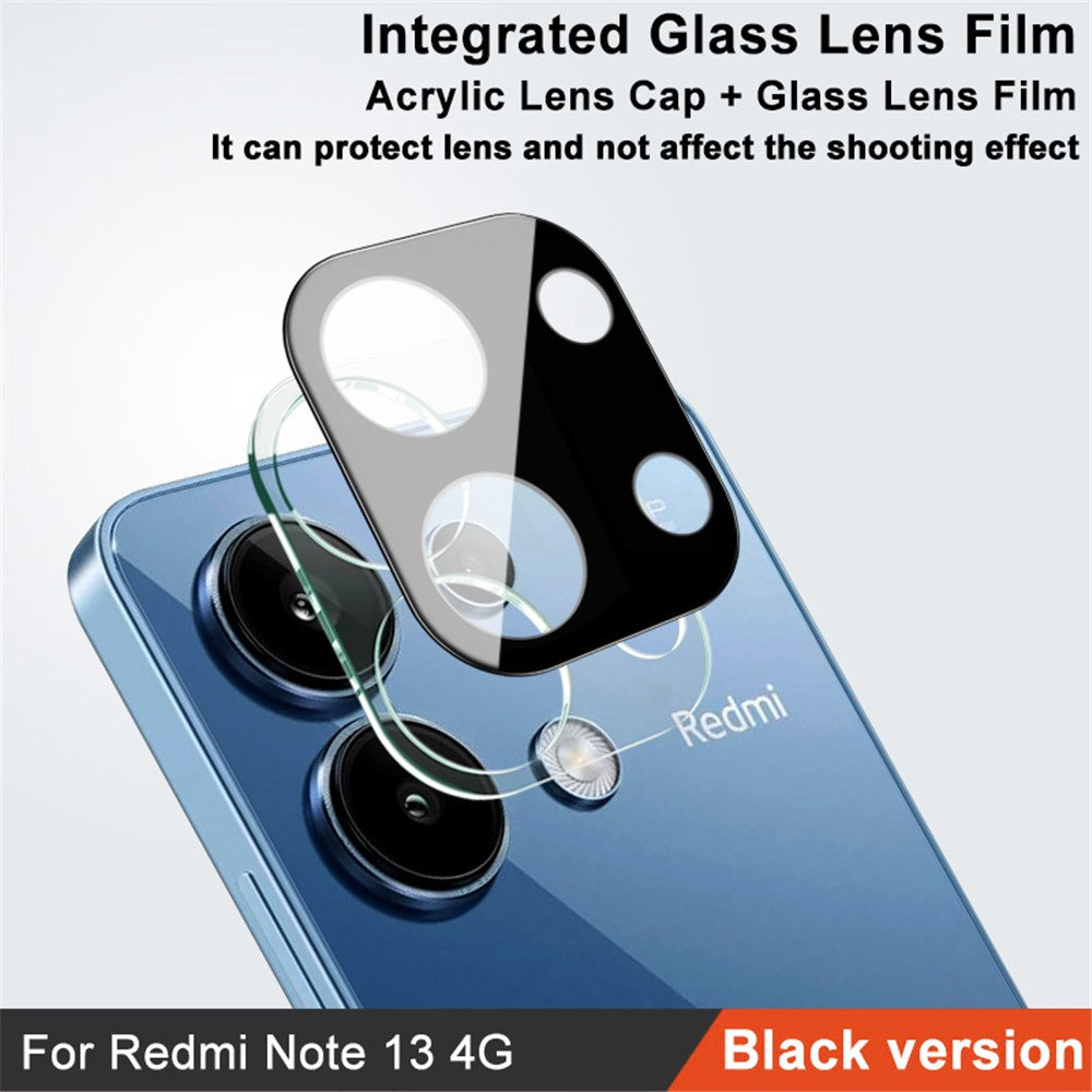 IMAK För Xiaomi Redmi Note 13 4G Kameralinsskydd Integrerat Härdat Glas + Akryllinsskydd (Svart Version)