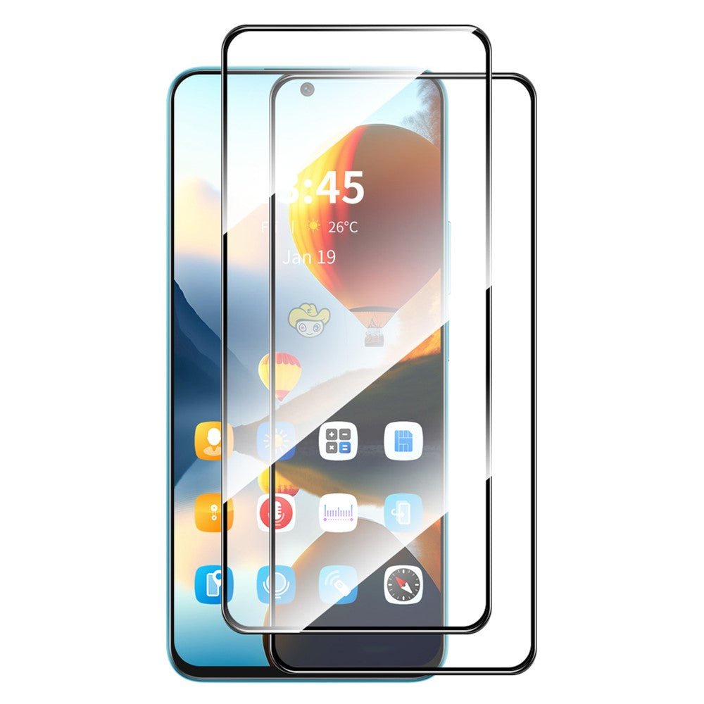 ENKAY HAT PRINCE 2Pcs for Xiaomi Poco M6 Pro 5G / Redmi 12 5G (Global) 2.5D Screen Protector Full Glue Silk Printing Film