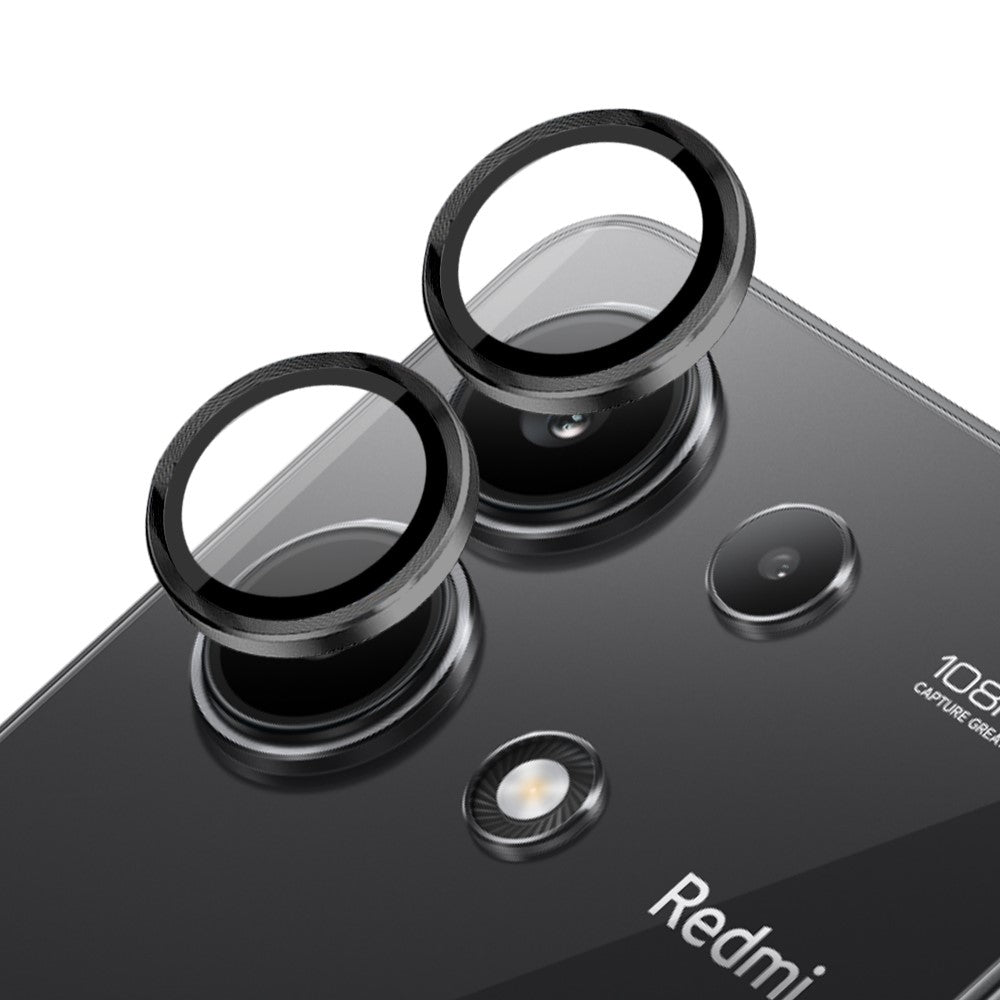 NORTHJO 1 Set For Xiaomi Redmi Note 13 4G Camera Lens Protector Tempered Glass+Metal Ring Lens Film