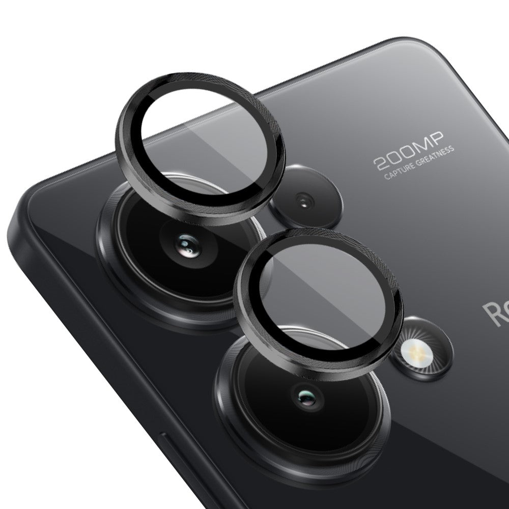 NORTHJO 1 Set For Xiaomi Poco M6 Pro 4G / Redmi Note 13 Pro 4G Camera Lens Protector CD Vein Metal Ring Lens Film