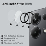 NORTHJO 1 Set For Xiaomi Poco M6 Pro 4G / Redmi Note 13 Pro 4G Camera Lens Protector CD Vein Metal Ring Lens Film