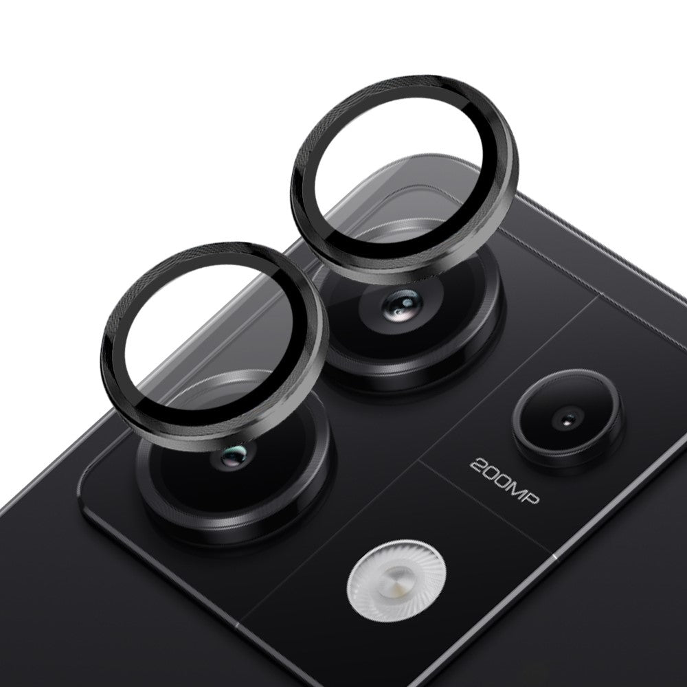 NORTHJO 1 Set For Xiaomi Redmi Note 13 Pro 5G / Poco X6 5G Camera Lens Film Tempered Glass+Metal Ring Lens Protector