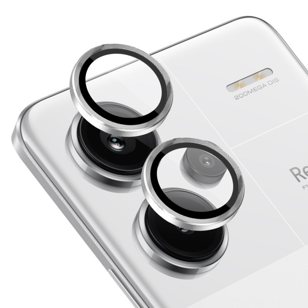 NORTHJO 1 set för Xiaomi Redmi Note 13 Pro+ 5G kameralinsfilm anti-fingeravtryck härdat glas + metallring linsskydd