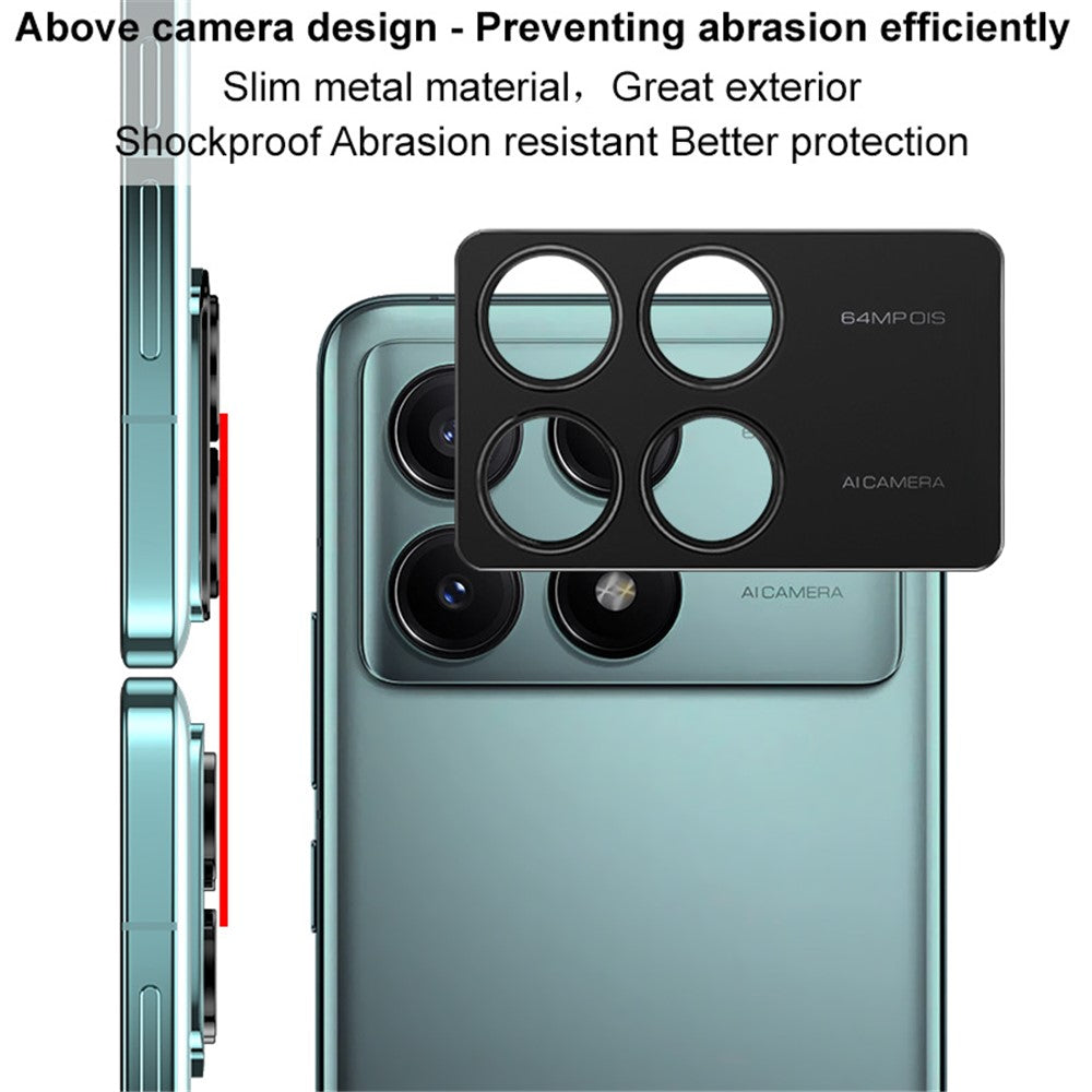 IMAK För Xiaomi Redmi K70E 5G / Poco X6 Pro 5G Metallkameraskydd Reptålig Bakre Linsram