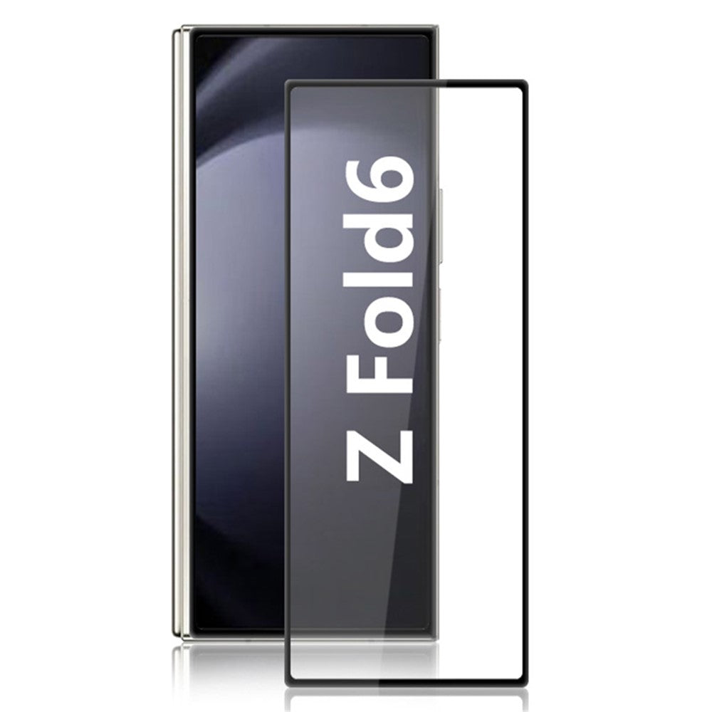 AMORUS til Samsung Galaxy Z Fold6 5G Superklart sort hærdet glas skærmbeskytter (silketryk)