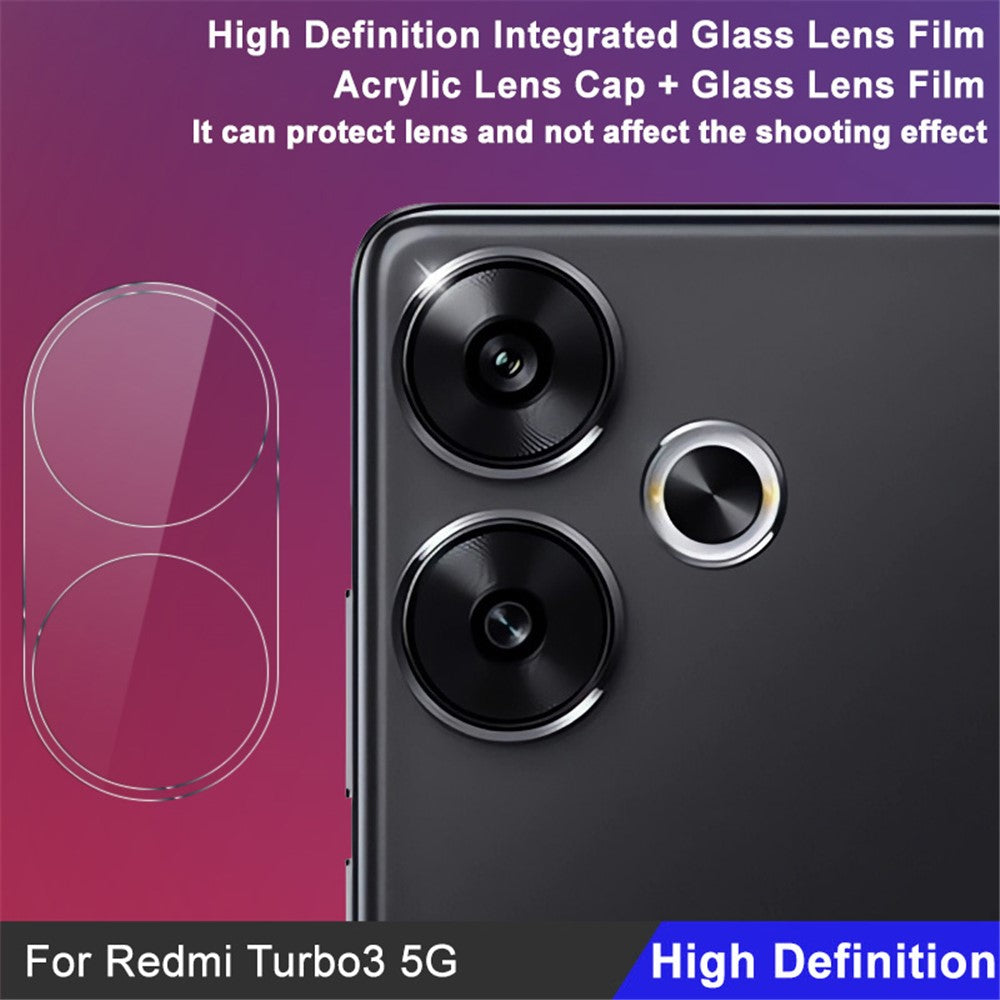 IMAK For Xiaomi Redmi Turbo 3 5G / Poco F6 5G Integrated Rear Camera Protector Tempered Glass + Acrylic Lens Cap