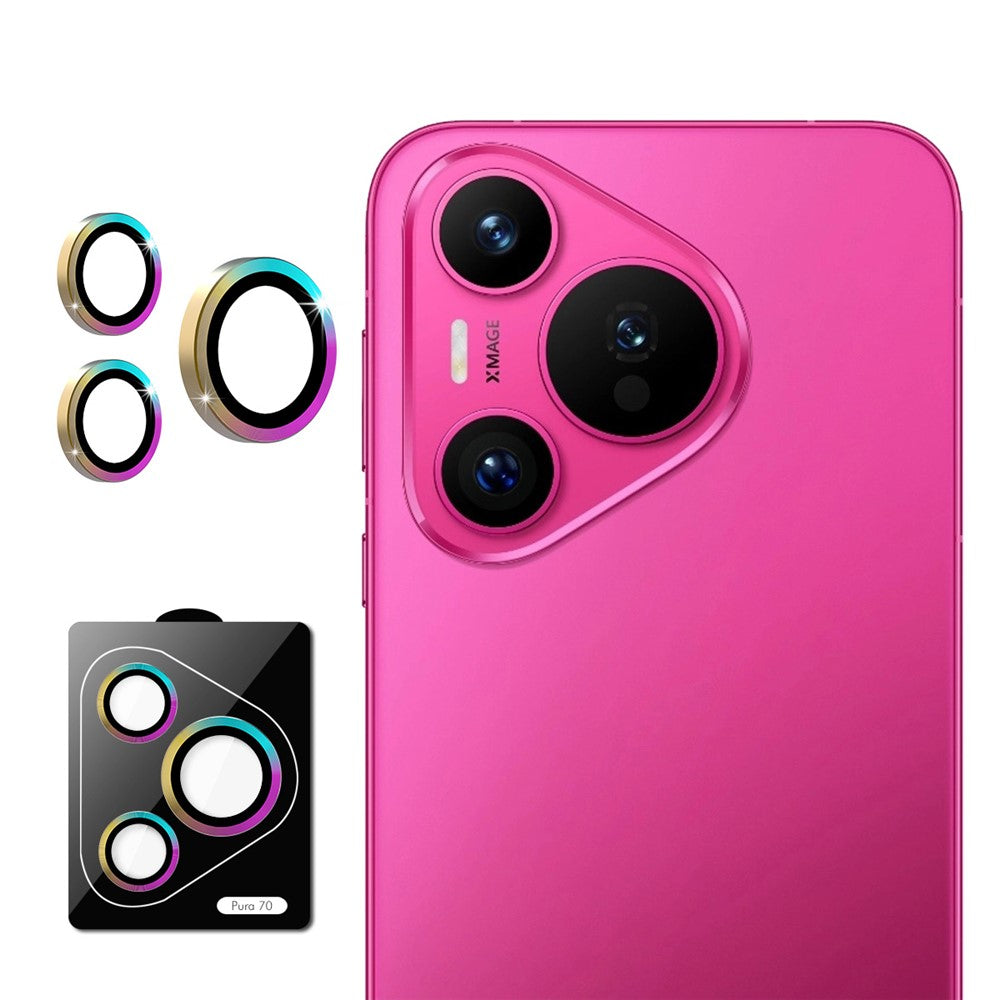 ENKAY HAT PRINCE For Huawei Pura 70 1 Set Camera Lens Protector Metal Individual Ring Lens Film