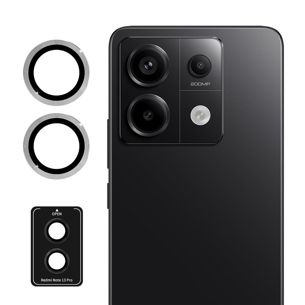 ENKAY HAT PRINCE For Xiaomi Redmi Note 13 Pro 5G / Poco X6 5G Camera Lens Film Metal Ring Lens Protector- Silver