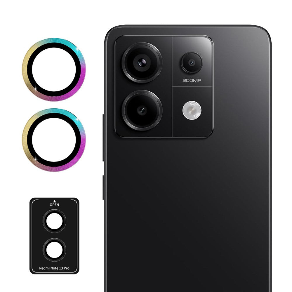ENKAY HAT PRINCE For Xiaomi Redmi Note 13 Pro 5G / Poco X6 5G Camera Lens Film Metal Ring Lens Protector- Silver