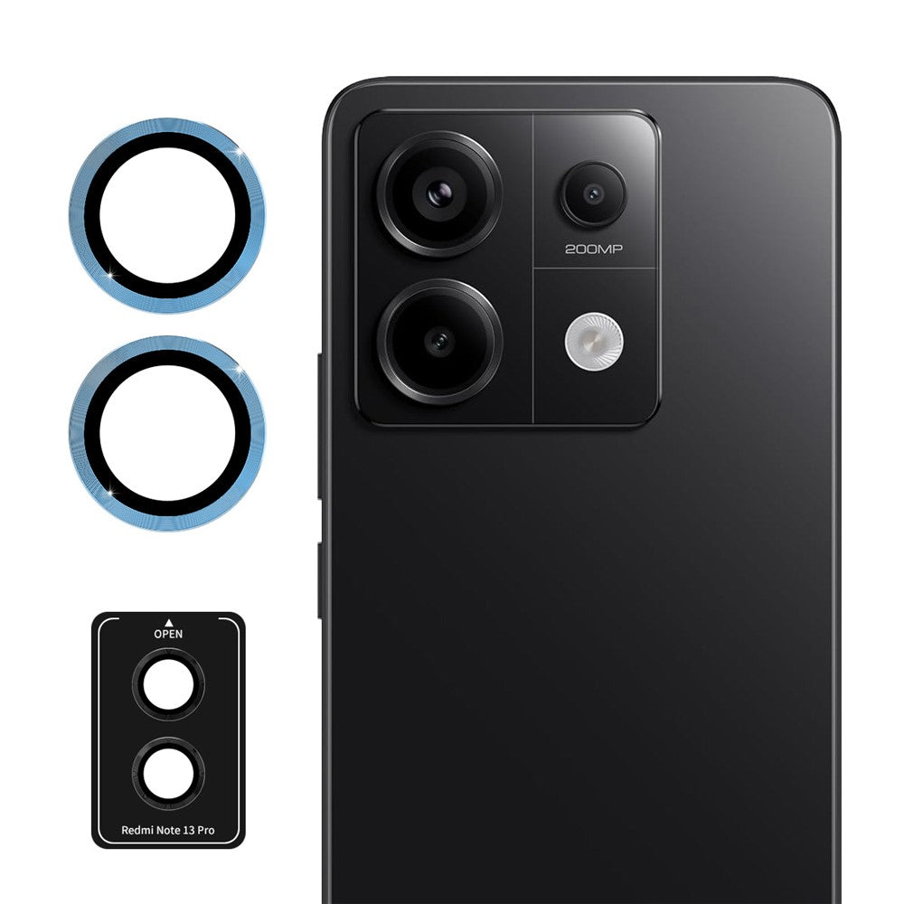 ENKAY HAT PRINCE For Xiaomi Redmi Note 13 Pro 5G / Poco X6 5G Camera Lens Film Metal Ring Lens Protector- Silver
