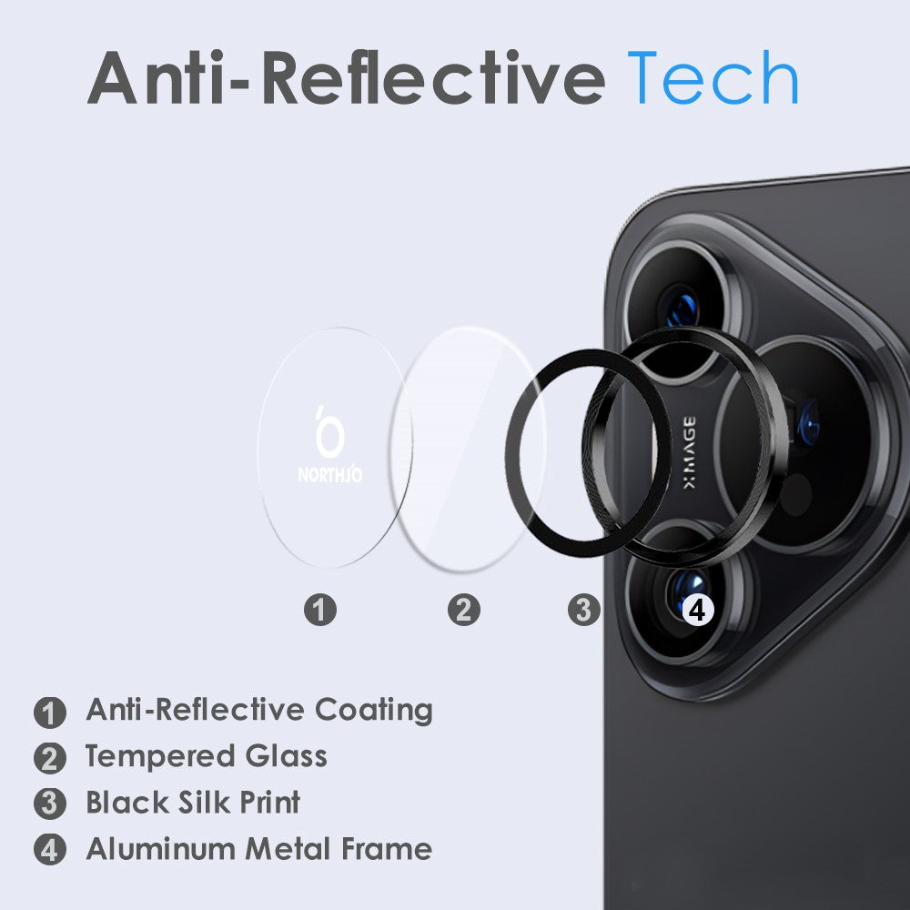 NORTHJO 1 Set For Huawei Pura 70 Camera Lens Protector Tempered Glass+Metal Ring Lens Guard