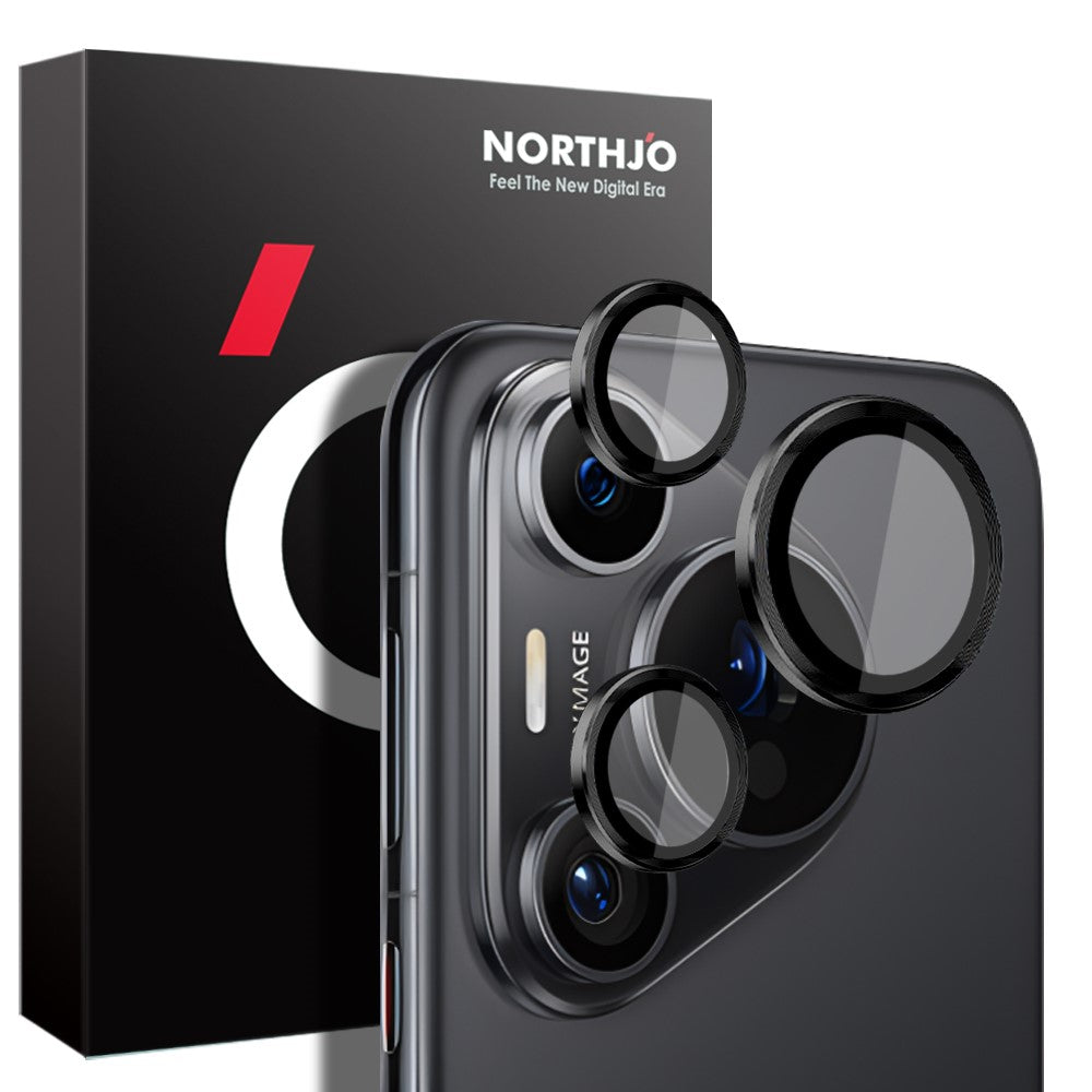 NORTHJO 1 set för Huawei Pura 70 Pro / 70 Pro+ kameralinsskydd + härdat glas + metallring linsskydd