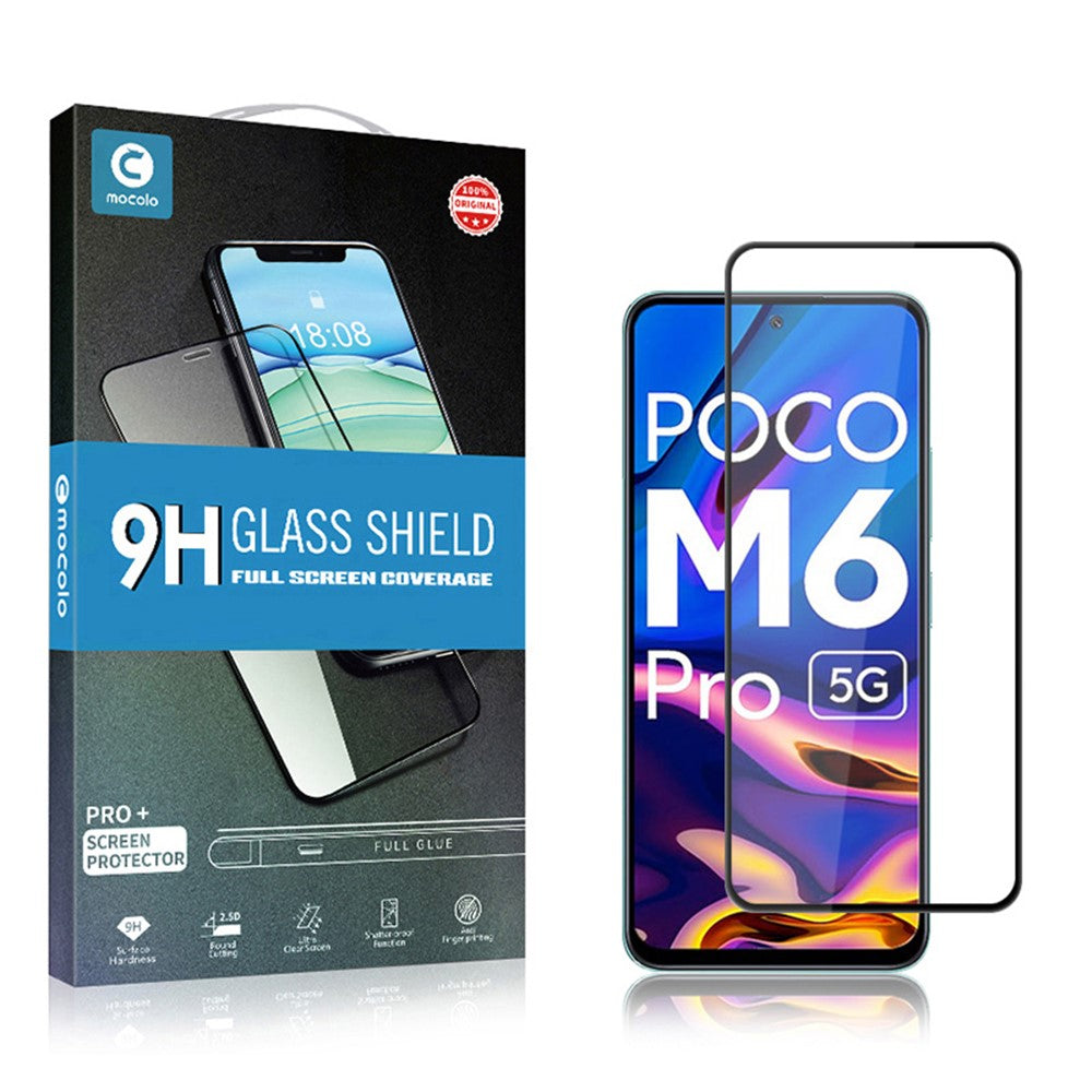 MOCOLO For Xiaomi Poco M6 Pro 5G / Redmi 12 5G (Global) Screen Protector Tempered Glass Anti-Shatter Silk Printing Film