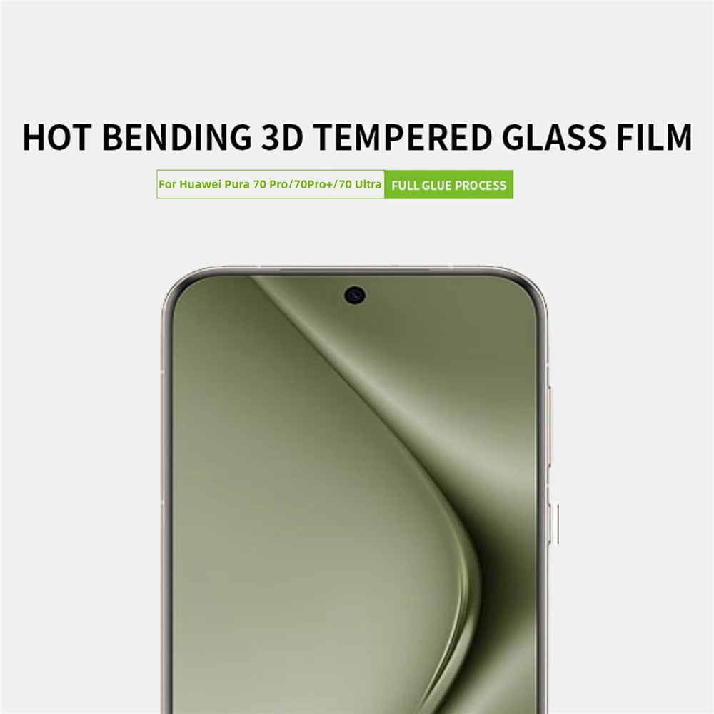 PINWUYO För Huawei Pura 70 Pro / Pura 70 Pro+ / Pura 70 Ultra Skärmskydd 3D Hot Bending Härdat Glas Film