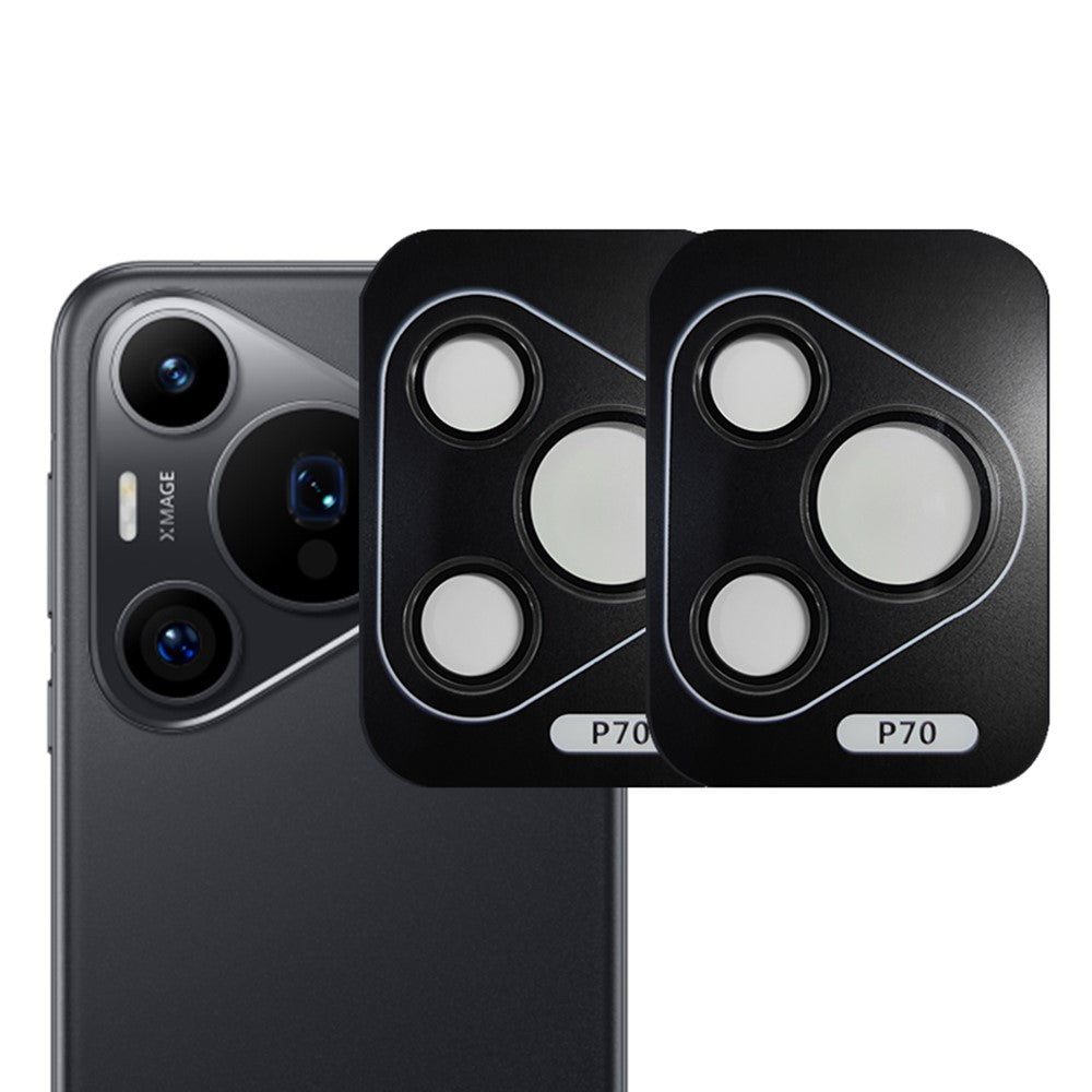 RURIHAI 2 Set For Huawei Pura 70 Camera Lens Film Metal Ring AR HD Glass Lens Protector