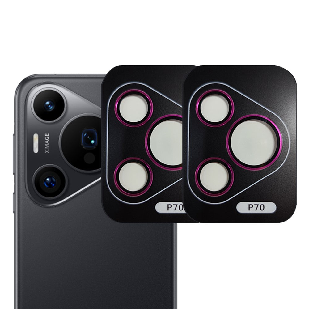RURIHAI 2 Set For Huawei Pura 70 Camera Lens Film Metal Ring AR HD Glass Lens Protector