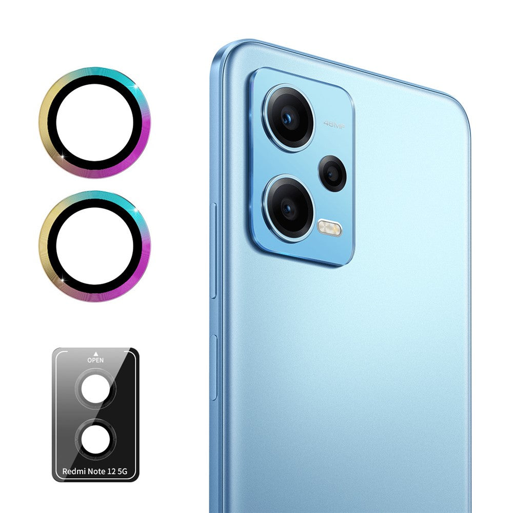 ENKAY HAT PRINCE För Xiaomi Redmi Note 12 5G (Global) 1 set kameraskydd för bakre lins med metallring