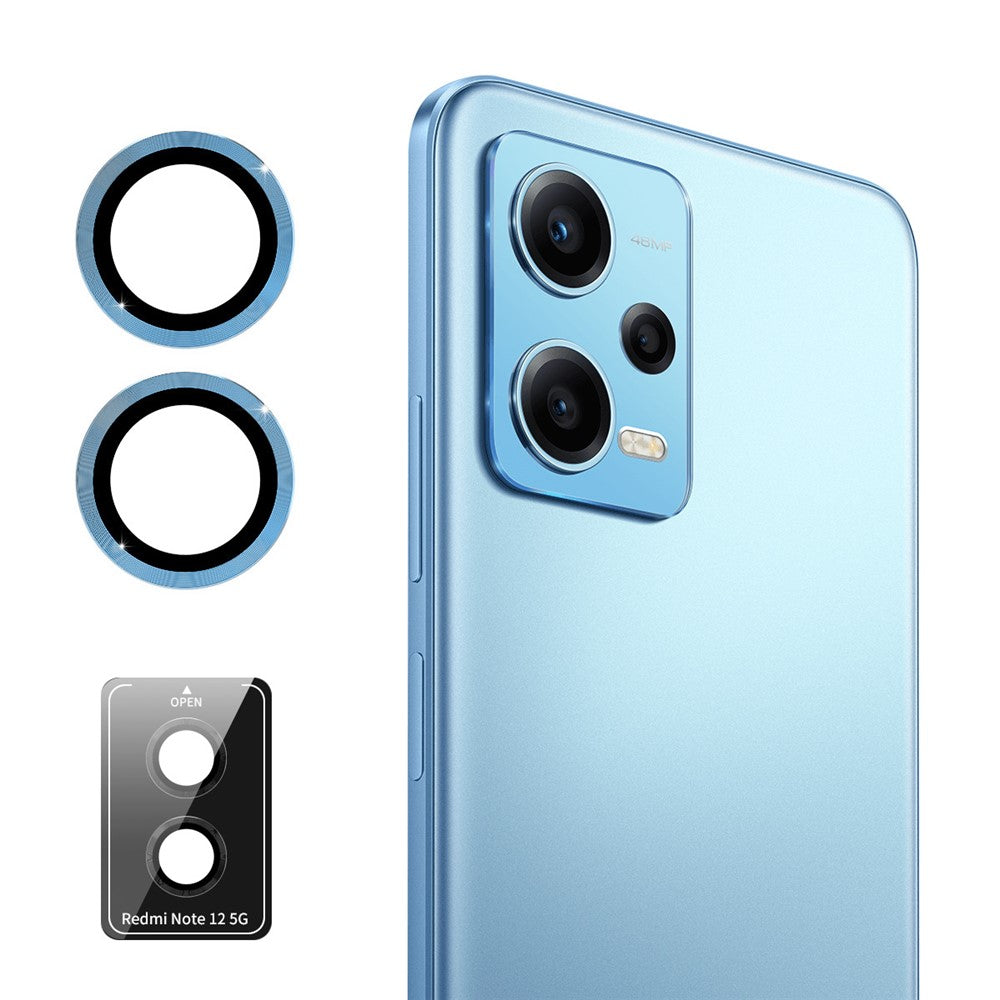 ENKAY HAT PRINCE For Xiaomi Redmi Note 12 5G (Global) 1 Set Camera Rear Lens Protector with Metal Ring Trim