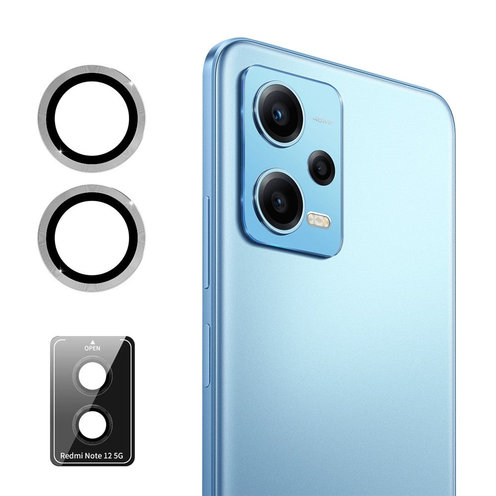 ENKAY HAT PRINCE For Xiaomi Redmi Note 12 5G (Global) 1 Set Camera Rear Lens Protector with Metal Ring Trim