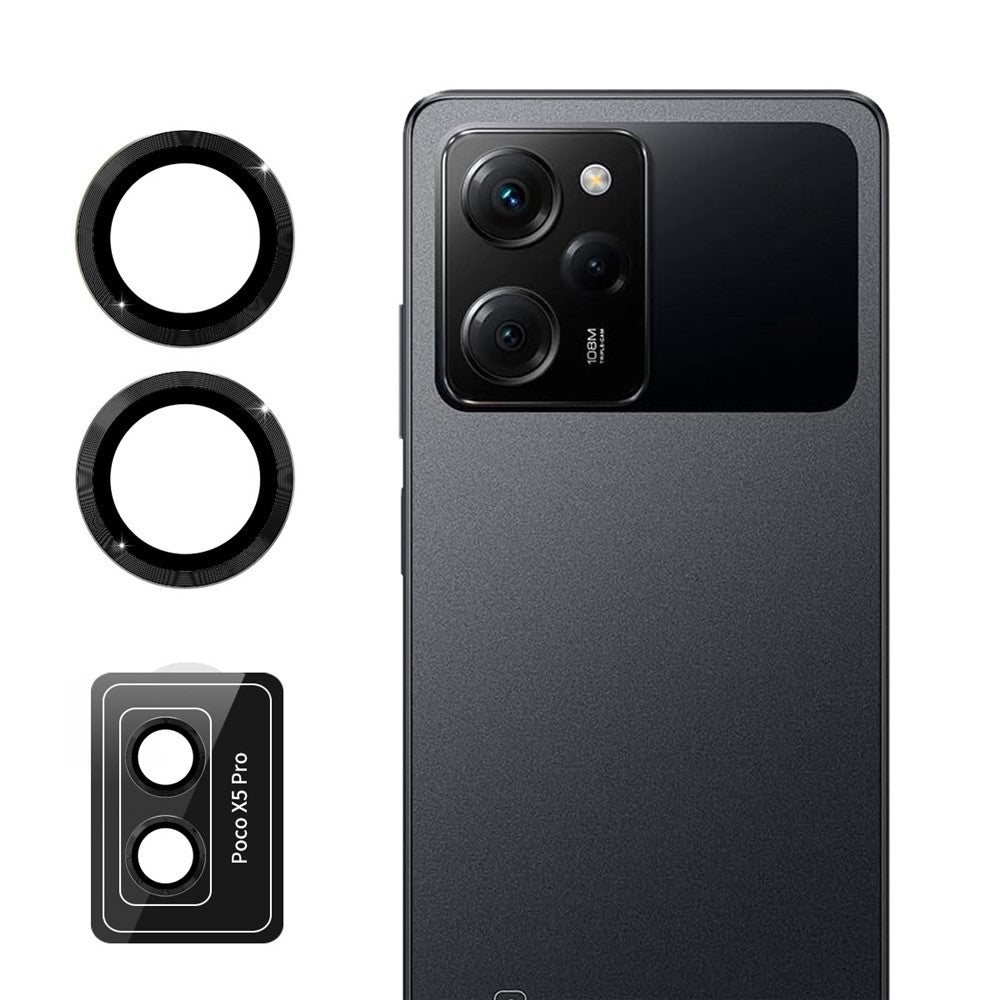 ENKAY HAT PRINCE til Xiaomi Poco X5 Pro 5G / Redmi Note 12 Pro Speed 5G kameralinsebeskyttelse, høj aluminium-silikone, glaslinsefilm-sæt