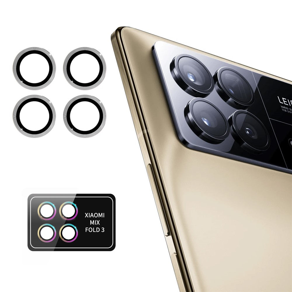 ENKAY HAT PRINCE For Xiaomi Mix Fold 3 5G 1 Set 9H Hardness Camera Lens Protector with Metal Ring Trim