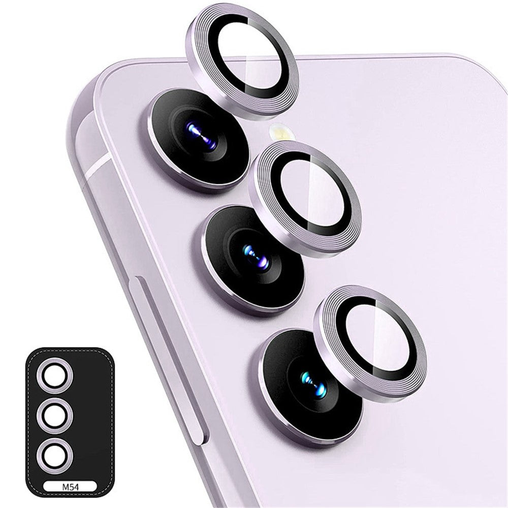 ENKAY HAT PRINCE For Samsung Galaxy M54 5G 1 Set Camera Lens Protector Metal Ring Trim Rear Lens Film