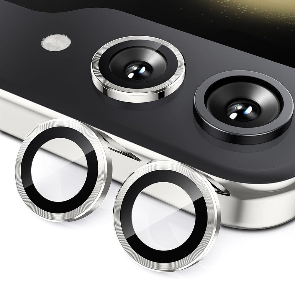 ENKAY HAT PRINCE För Samsung Galaxy Z Flip6 5G 1 set kameralinsskydd 9H anti-fingeravtryck bakre linsfilm med metallring