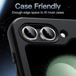 ENKAY HAT PRINCE För Samsung Galaxy Z Flip6 5G 1 set kameralinsskydd 9H anti-fingeravtryck bakre linsfilm med metallring