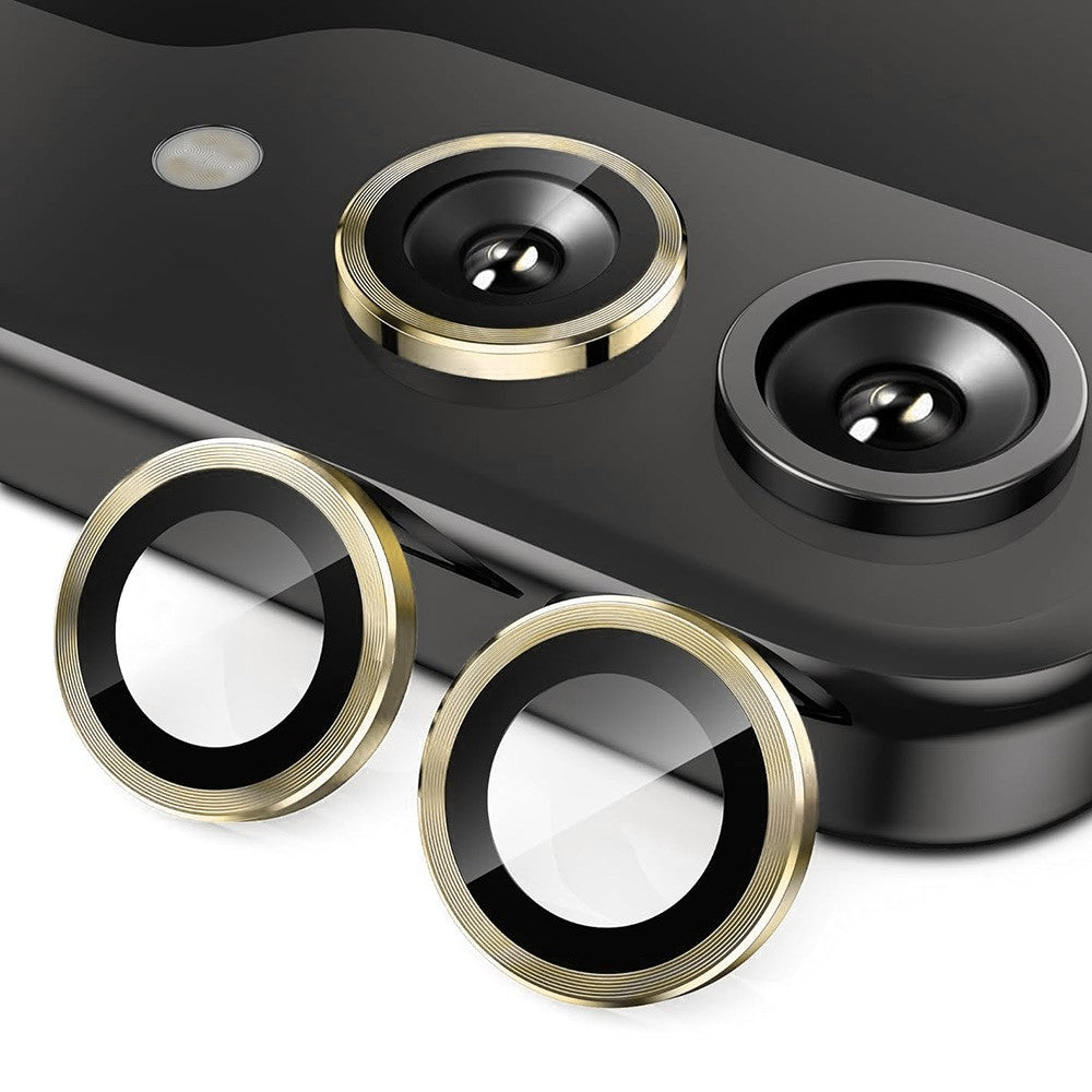ENKAY HAT PRINCE För Samsung Galaxy Z Flip6 5G 1 set kameralinsskydd 9H anti-fingeravtryck bakre linsfilm med metallring