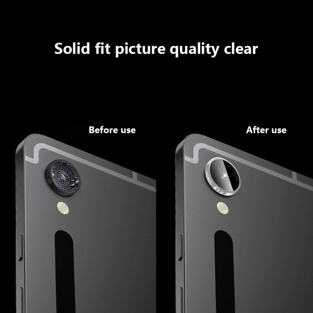 For Samsung Galaxy Tab S9 Camera Lens Protector Metal Frame Tempered Glass Clear Lens Film, Colorful