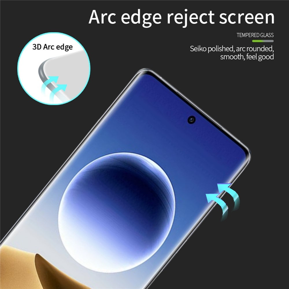 PINWUYO För Oppo Find X7 Ultra Skärmskydd 3D Hot Bending Fingeravtrycksfri Härdat Glasfilm