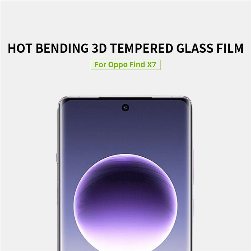 MOFI För Oppo Find X7 5G Helgluesigt Skärmskydd Härdat Glas 3D Böjt Varmböjande Film