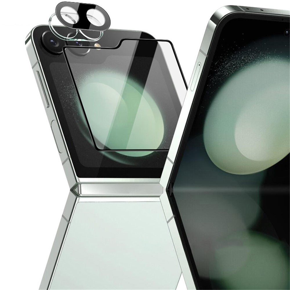 IMAK For Samsung Galaxy Z Flip6 5G Camera Lens Protector Oleophobic Ultra Clear Lens Film with Back Screen Film Set (Black Version)
