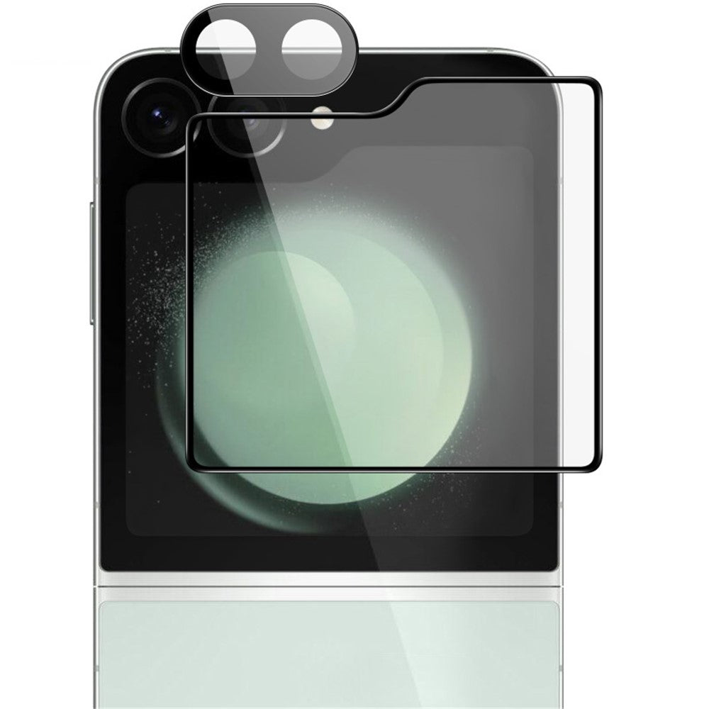 IMAK For Samsung Galaxy Z Flip6 5G Camera Lens Protector Oleophobic Ultra Clear Lens Film with Back Screen Film Set (Black Version)