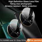 IMAK 2Pcs  /  Set for Huawei Nova 12i 4G / Huawei Enjoy 70 Pro Rear Lens Protector Clear Tempered Glass Camera Lens Film