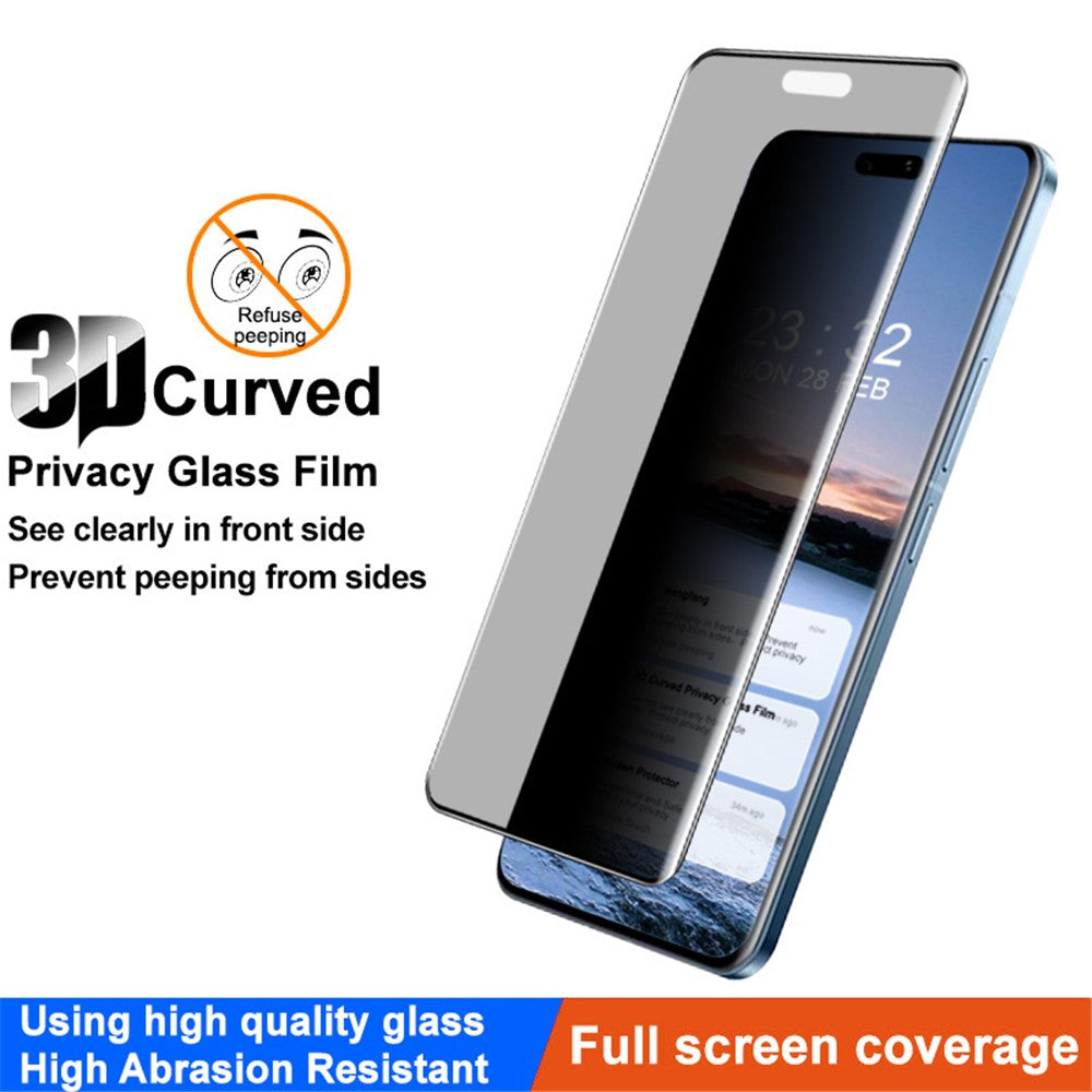 IMAK skærmbeskytter til Xiaomi Civi 4 Pro 5G / 14 Civi 5G, anti-spion, 3D-buet hærdet glas, fulddækkende film