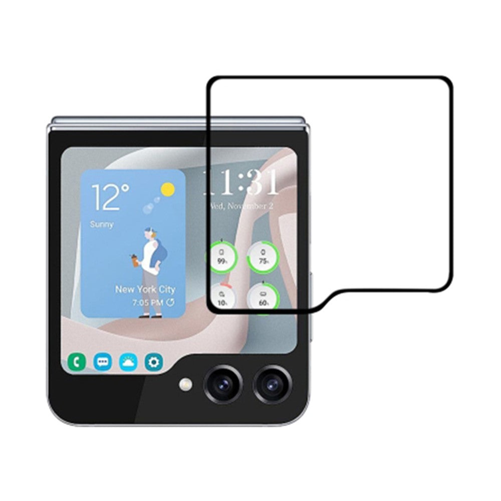 Samsung Galaxy Z Flip7 FE 5G / Z Flip6 5G Bakre Litet Skärmskydd Silk Print Härdat Glas Film