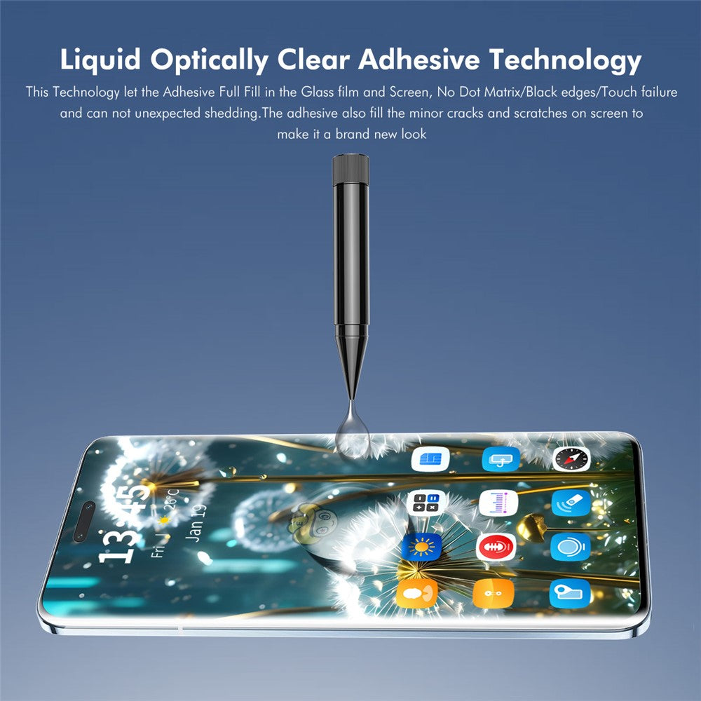 ENKAY HAT PRINCE For Huawei nova 12 Pro 5G / nova 12 Ultra 5G UV Liquid Screen Protector Anti-Scratch Curved Film Support Fingerprint Unlock