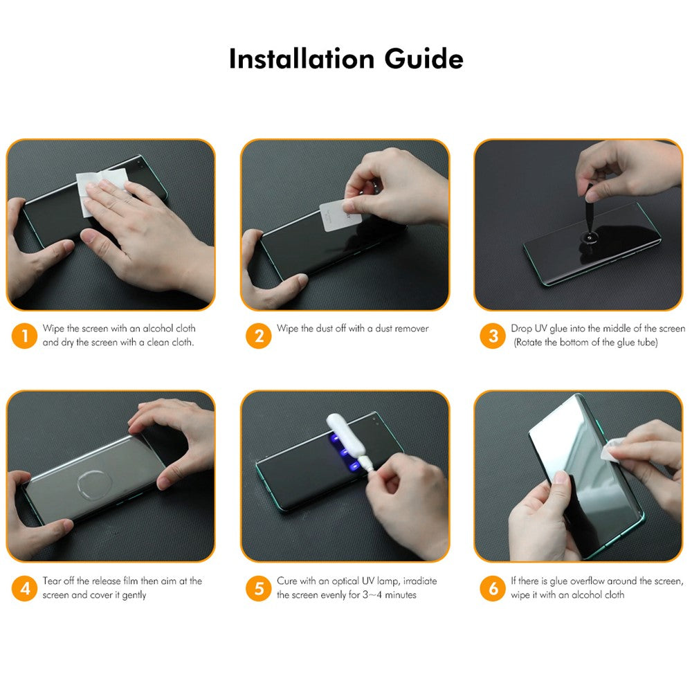 ENKAY HAT PRINCE 2Pcs For Huawei nova 10 4G UV Liquid Full Screen Protector Full Glue Film Support Fingerprint Unlock