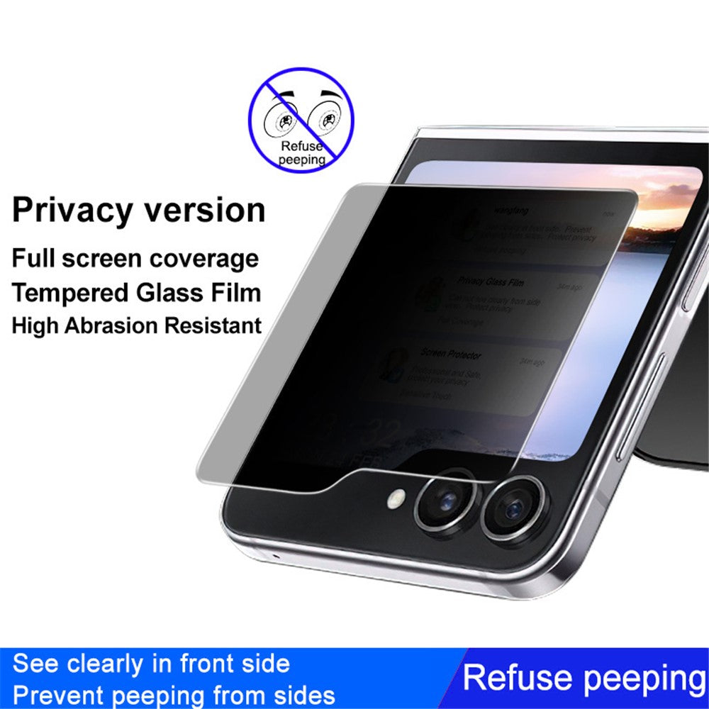IMAK För Samsung Galaxy Z Flip7 FE 5G / Z Flip6 5G Litet Skärmskydd Anti-Kiknande Härdat Glas Framsida Film