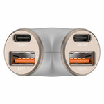 A2 78W Y-Shaped Car Charger 2 USB + 2 Type-C Phone Fast Charging Power Adapter